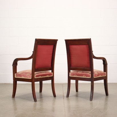 Pair of Restoration Armchairs Mahogany - France XIX Century