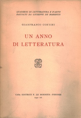 Un anno di letteratura