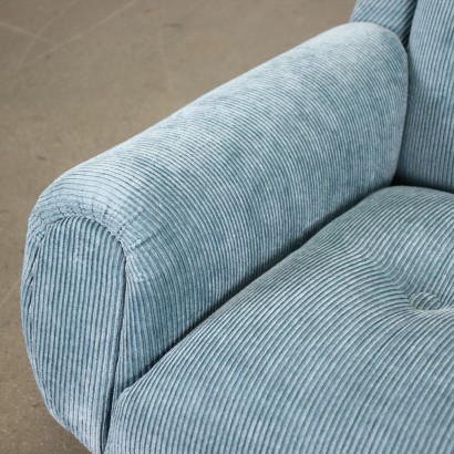 Fauteuil Bois Tissu - Italie Années 1960-1970