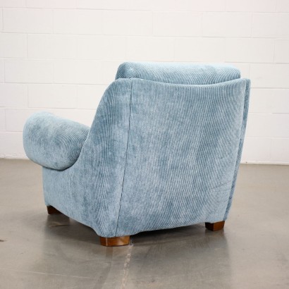 Fauteuil Bois Tissu - Italie Années 1960-1970