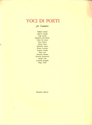 Voci di poeti per Cantatore