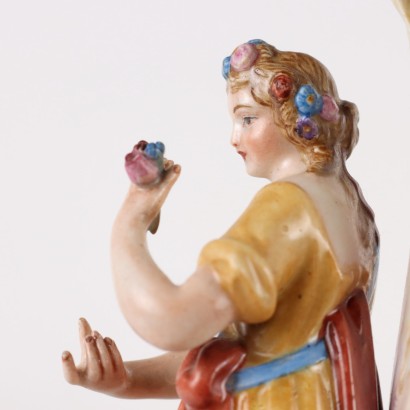 Paire de Candélabres Capodimonte Porcelaine - Italie XX Siècle