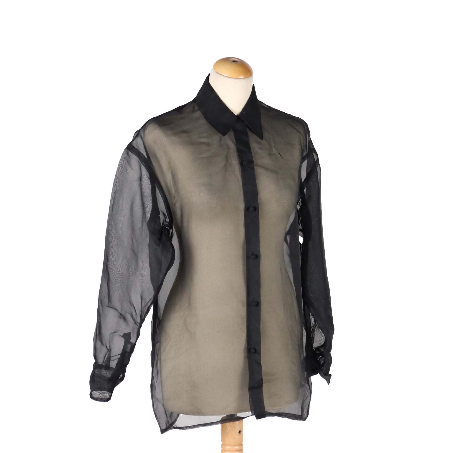 Camicia organza nera top
