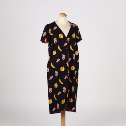 Pop Art Style Dress Cotton - Italy 1970s-1980s Size 14