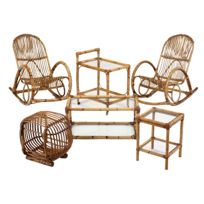 Complete Lounge Wicker Italy XX Century