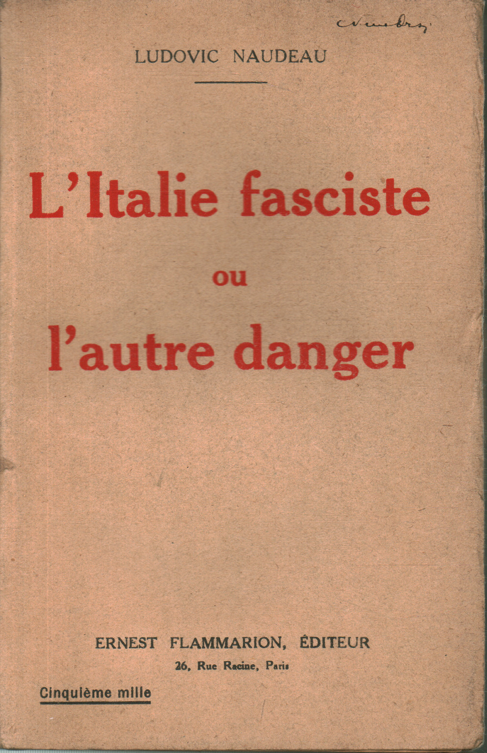 L'Italie fasciste ou l0apostrophe