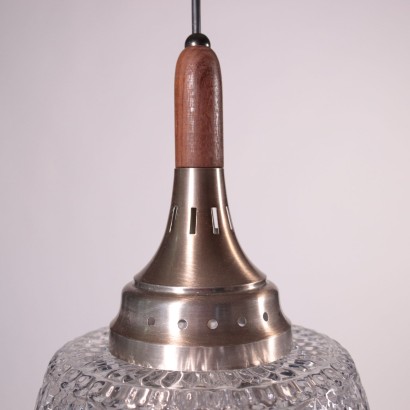 Lampe Metall Glas Italien 1960er