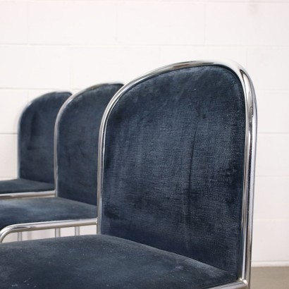 Groupe de 6 Chaises Métal Italie Années 1970