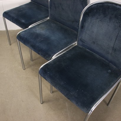 Group of 6 Chairs Metal Italy 1970s