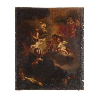 Der Tod des Heiligen Franz Xaver Öl auf Leinwand Italien 17-18 Jhd