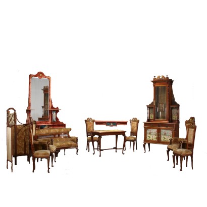 Liberty Living Room Mahogany Italy XX Century