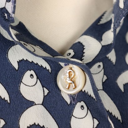 vintage, abbigliamento vintage, moda vintage, vintage italiano, roberta di camerino, camicia vintage , seta ,Camicia Vintage Roberta di Camerino