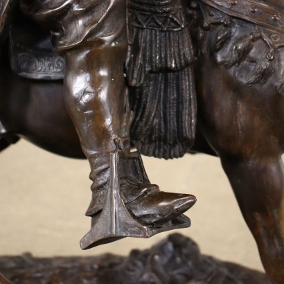 Bédouin à Cheval A. Barye et E. Guillemin Bronze France XX Siècle