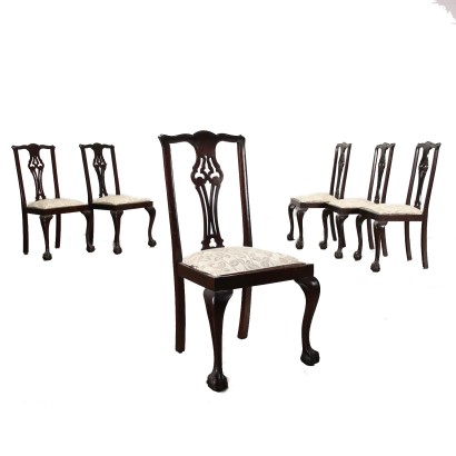 antigüedades, silla, sillas antiguas, silla antigua, silla italiana antigua, silla antigua, silla neoclásica, silla del siglo XIX, grupo de seis sillas de estilo