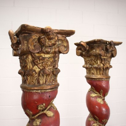 antigüedades, columna, antigüedades de columna, columna antigua, columna italiana antigua, columna antigua, columna neoclásica, columna del siglo XIX, par de columnas torcidas