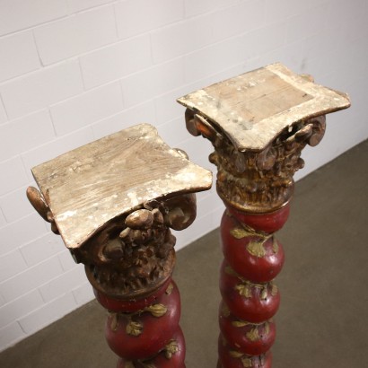 Pair of Twisted Columns Chestnut Spain XVIII Century