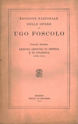 Lezioni, articoli di critica e di polemica (1809-1811)