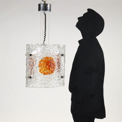 Ceiling Lamp Glass Italy 1970s