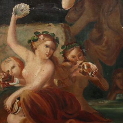 Nymphs at the Source Oil on Canvas Italy XIX Century
