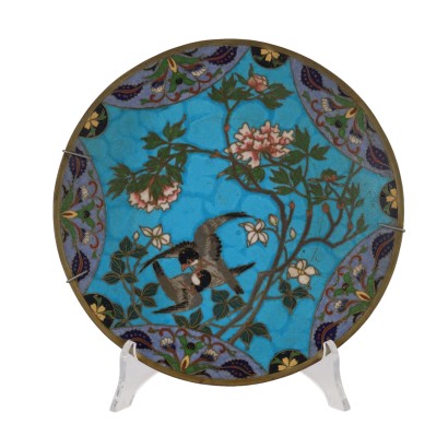 Assiette Cloisonné Cuivre Japon XIX-XX Siècle