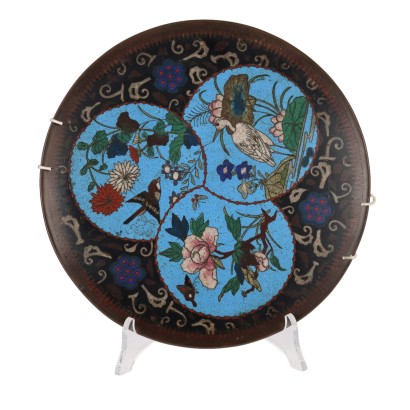 Assiette Cloisonné Cuivre Japon XIX-XX Siècle