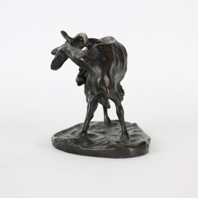 Goat Ernesto Bazzaro Bronze Italy XX Century