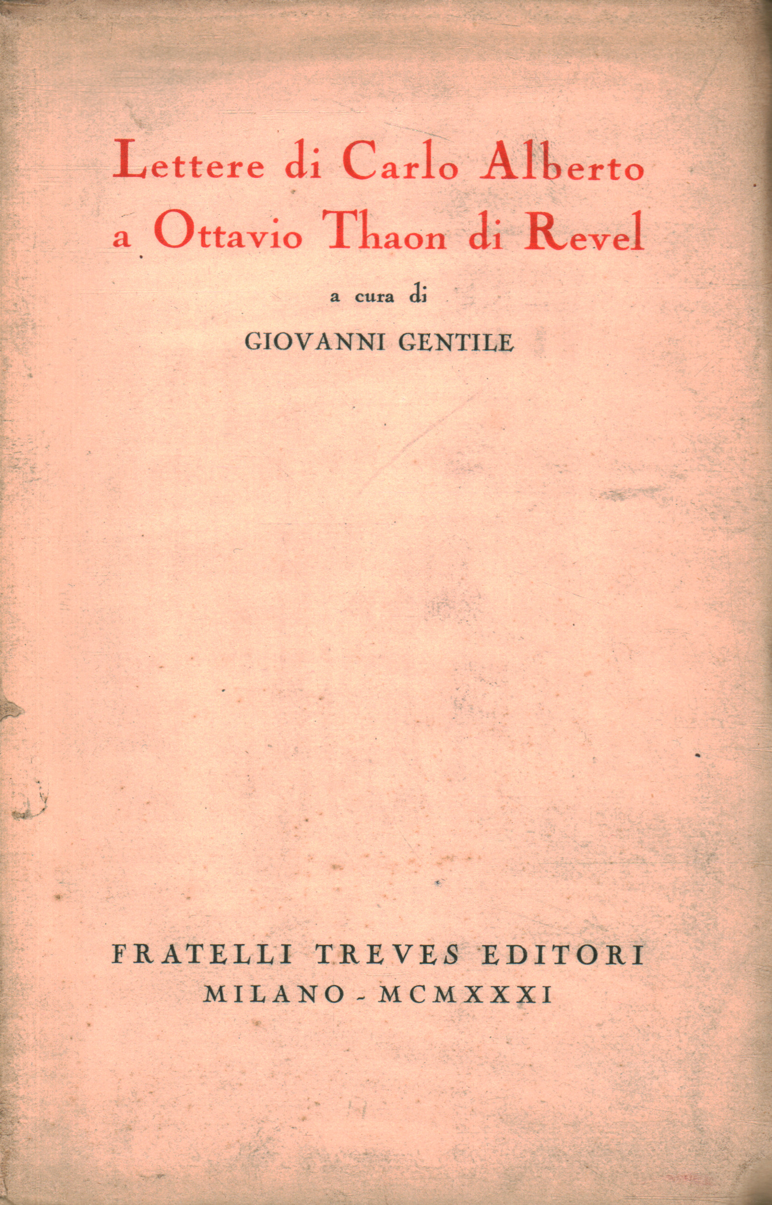 Cartas de Carlo Alberto a Ottavio Tha