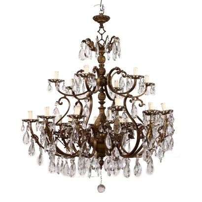 Lampadario in Bronzo Dorato