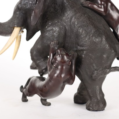 Group of Elephants Bronze Japan XIX-XX Century