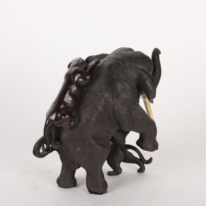 Group of Elephants Bronze Japan XIX-XX Century