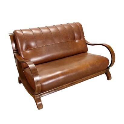 Art Decò Sofa Leather Italy XX Century
