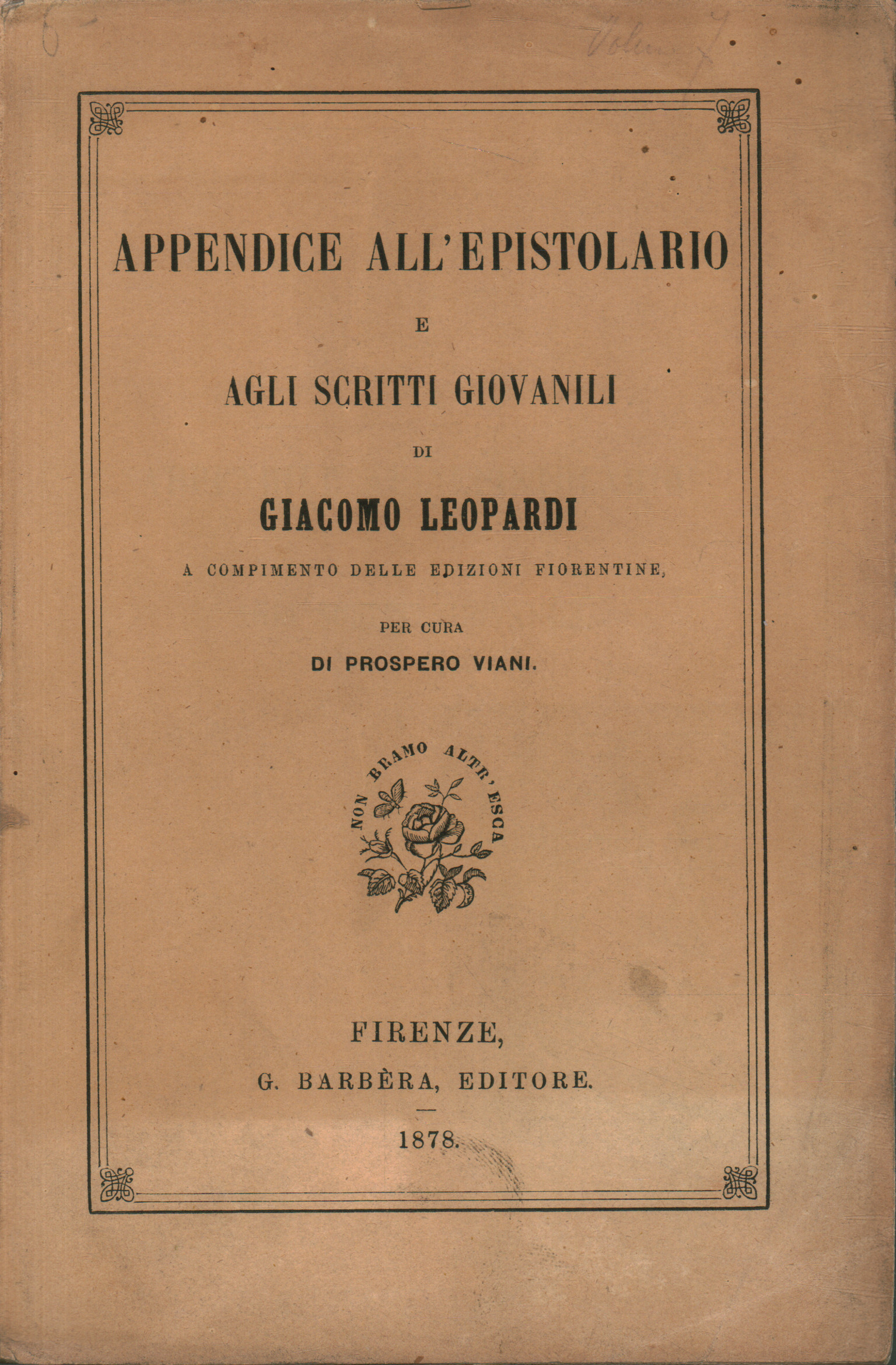 Appendice all'epistolario e agli%,Appendice all'epistolario e agli%