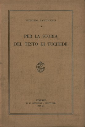 Per la storia del testo di Tucidide