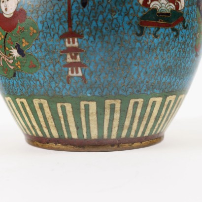 antiquariato, vaso, antiquariato vaso, vaso antico, vaso antico italiano, vaso di antiquariato, vaso neoclassico, vaso del 800,Vaso Cloisonnè di Tipo Shippo