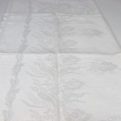 Tablecloth with 6 Napkins Flax Italy XX Century