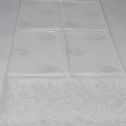 Tablecloth with 6 Napkins Flax Italy XX Century