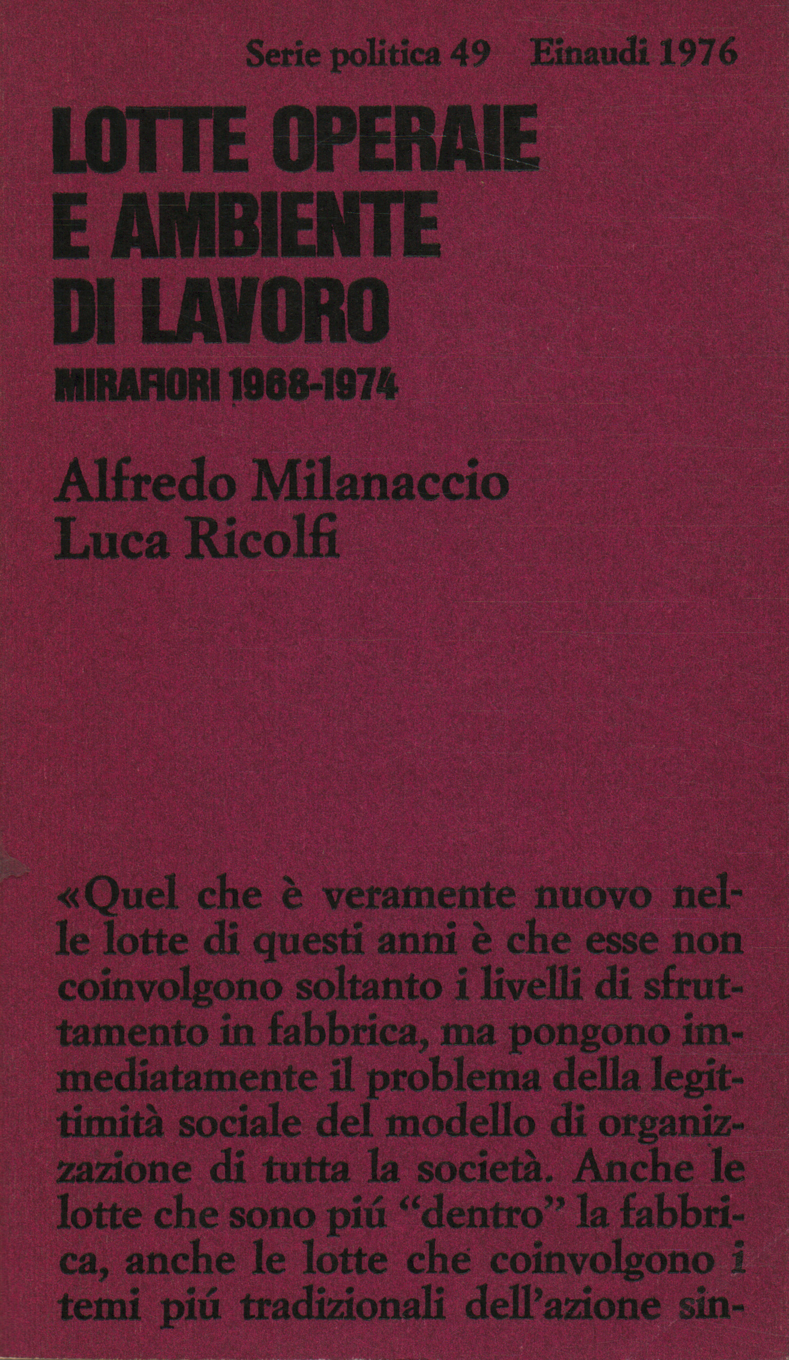 Lotte operaie e ambiente di lavoro