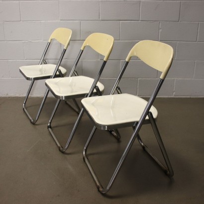 Groupe de 6 Chaises Plastique Italie Années 1970