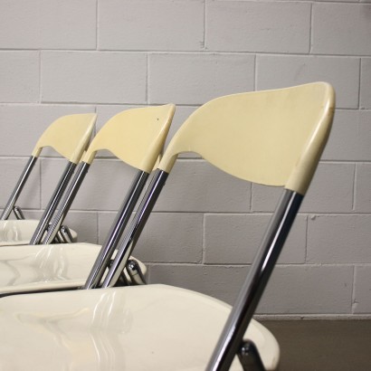 Groupe de 6 Chaises Plastique Italie Années 1970