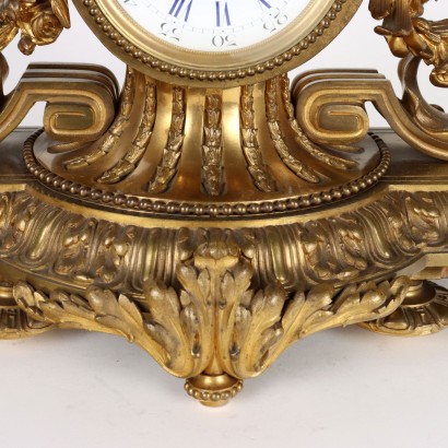 antigüedades, reloj, reloj antigüedades, reloj antiguo, reloj italiano antiguo, reloj antiguo, reloj neoclásico, reloj del siglo XIX, reloj de péndulo, reloj de pared, Reloj tríptico en bronce dorado