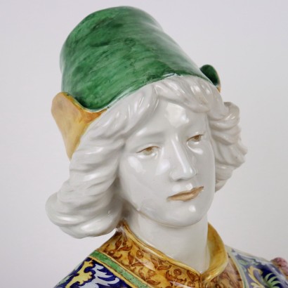 A. Minghetti Neo-Renaissance Male Bust Ceramic Italy XIX Century