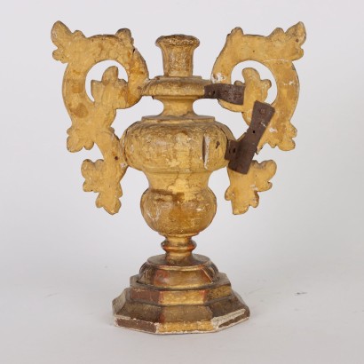 Paire de Vases Porte-Palme Baroques Bois Italie XVIII Siècle