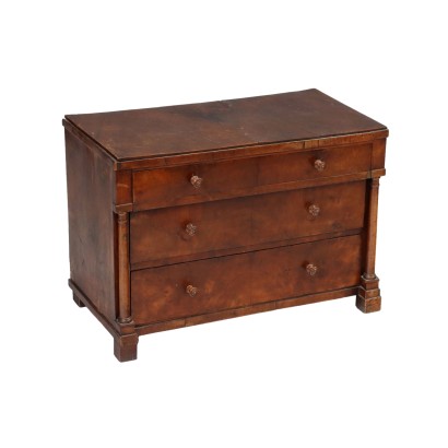 In Scale Empire Chest of Drawers Walnut Italy XIX Century