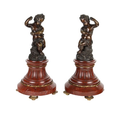 Coppia di Putti in Bronzo