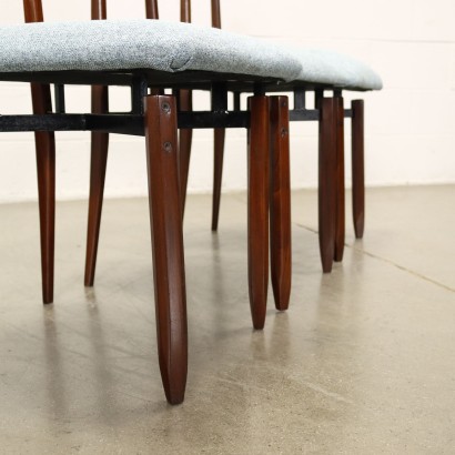 Groupe de 5 Chaises R. Aloi Frêne Italie Années 1960