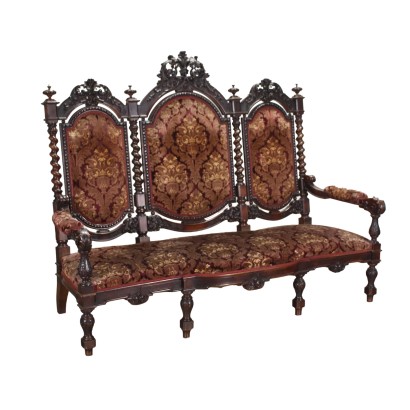 Neo-Renaissance Sofa Wood Italy XIX Century