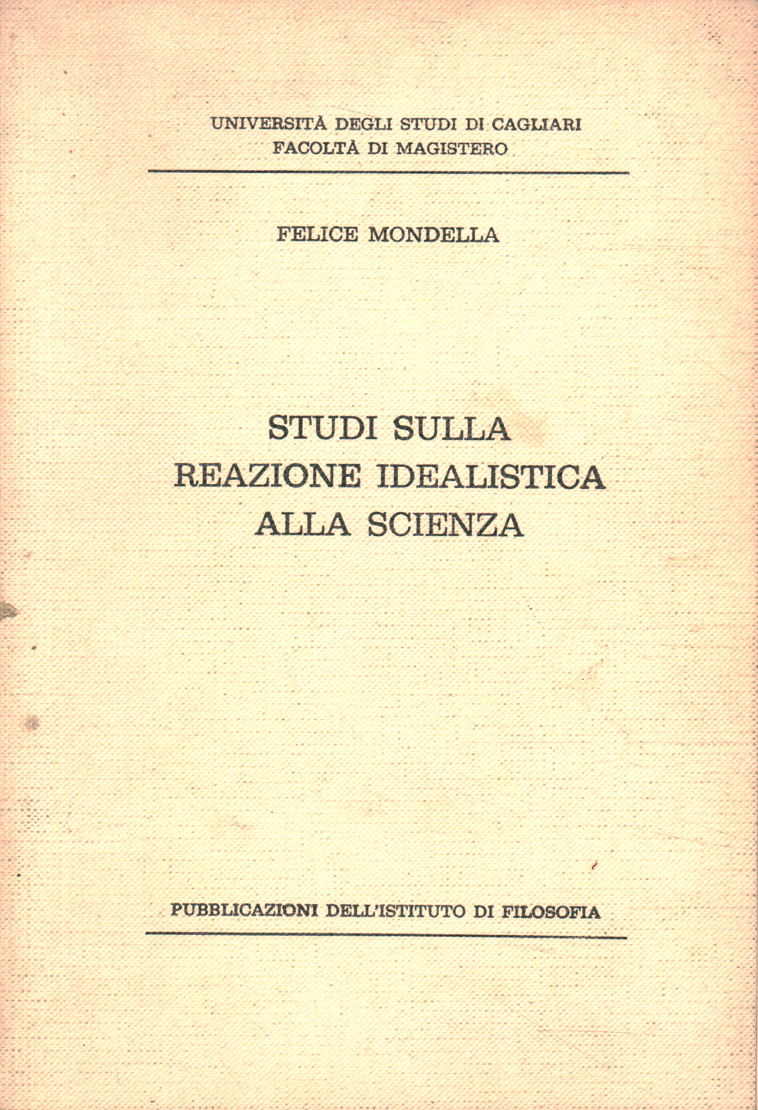 Studi sulla reazione idealistica alla sc