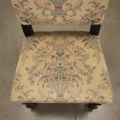 Groupe de 4 Fauteuils Baroques Noyer Italie XVII-XVIII Siècle