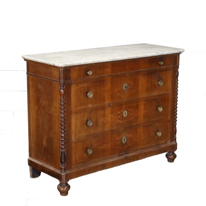 Charles X Chest of Drawers Walnut Italy XIX Century