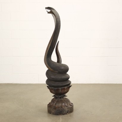 Cobra Snake Wooden Sculpture XX Century